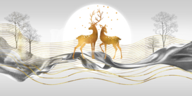 麋鹿装饰画