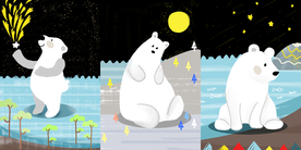 大白熊卡通装饰画