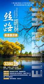 西北 旅游海报模板 单页