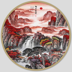 圆形山水图片