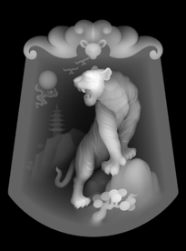 上山老虎 蝙蝠山水老虎生肖虎