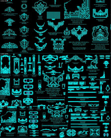 法式雕花花纹CAD图库