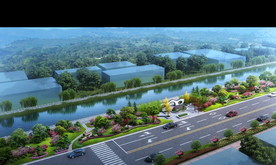 滨水道路景观设计鸟瞰图