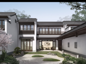 日式枯山水景观设计效果图