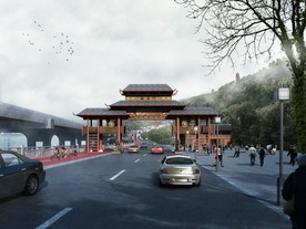 古建门楼景观设计效果图