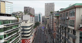 四川自贡自由路航拍素材