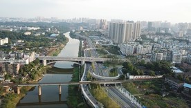 自贡东兴寺立交桥航拍镜头