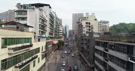 四川自贡自由路航拍素材