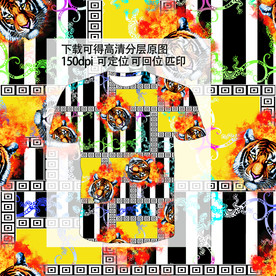 潮流男装印花 高清分层原图