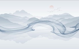 新中式抽象水墨山水风景背景墙