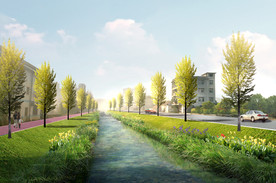 河道改造景观效果图