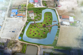 乡村小岛景观设计鸟瞰图