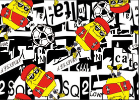 M 足球 蛋 滑板  四方连续