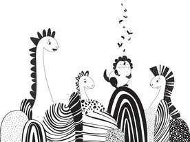 卡通恐龙背景墙