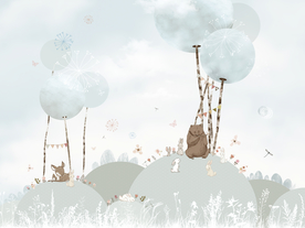 卡通动物背景墙