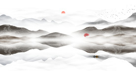 山水画水墨山水画