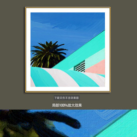 抽象油画装饰画轻奢手绘极简画