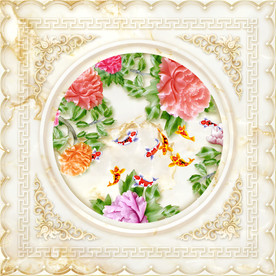 花开富贵玉石中式天顶