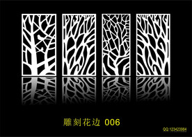 中式镂空花型 底纹边框 雕刻花