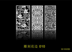 中式镂空花型 底纹边框 雕刻花