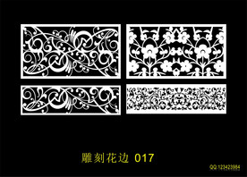 中式镂空花型 底纹边框 雕刻花