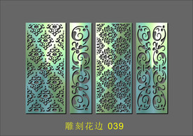 吊顶镂空 边框 雕刻 隔断 中