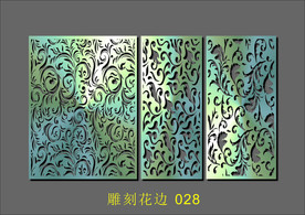 中式镂空花型 底纹边框 雕刻花