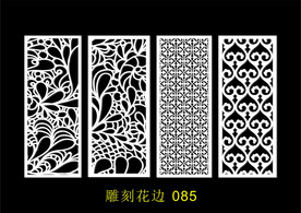 中式镂空花型 底纹边框 雕刻花