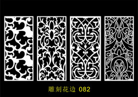 中式镂空花型 底纹边框 雕刻花