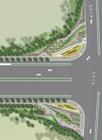 道路交叉口景观设计平面图