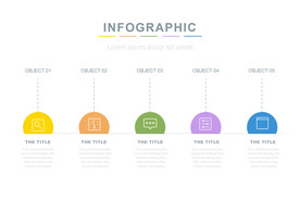 商务PPT五个分项信息图表
