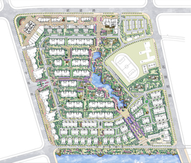 手绘风格小区景观设计平面图