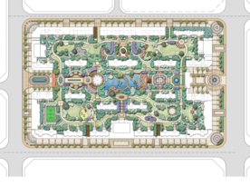 手绘风格小区景观设计平面图