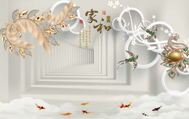 家和富贵电视背景墙