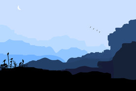 山水画油画风景画