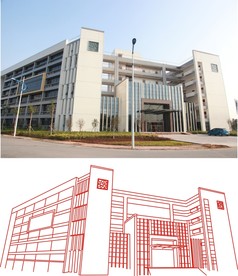 广西财经学院建筑线稿图