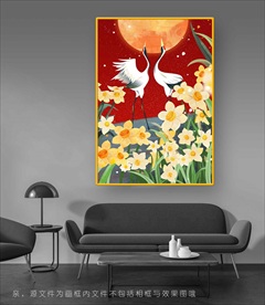 美丽花朵天鹅插画