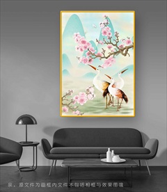 美丽清新梅花鸟语画