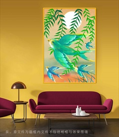 创意治愈风小鸟风景画