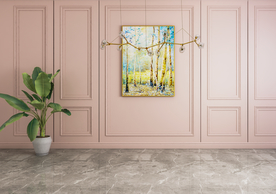 现代极简餐厅背景墙3D效果图