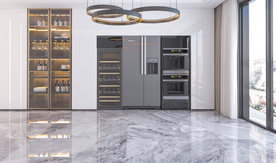 现代极简餐厅背景墙场景空景