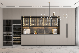 现代简约客餐厅背景墙场景空景