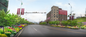 道路花境景观设计效果图