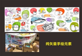 超市吧台圆弧处画面