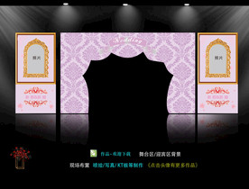 拱门 紫色婚礼背景