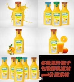多款果汁瓶子包装PSD模板