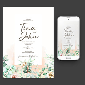 森系小清晰请柬图片