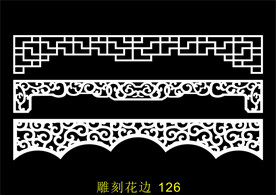 中式镂空花型 底纹边框 雕刻花