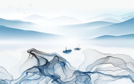 线条意境新山水画 TIF分层