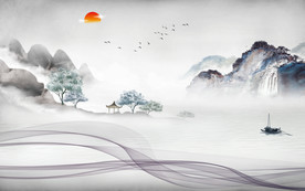 高档 简约山水画 TIF分层